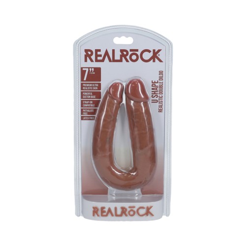 Dildo Doble en Forma de U de 7 in RealRock