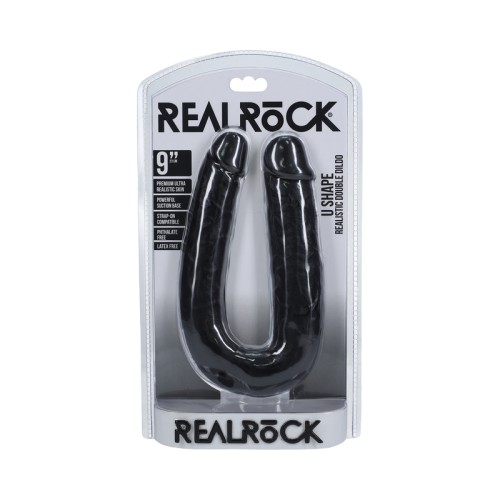 RealRock Dildo Doble en Forma de U 9 in. para Placer Intenso