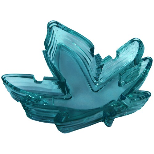 Pot Leaf Ashtray Blue