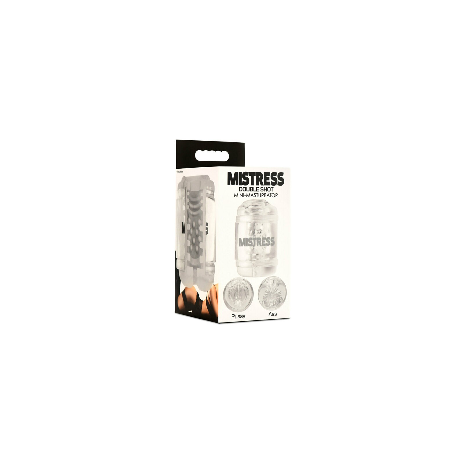 Mistress Mini Masturbador Doble Shot Transparente - Placer Dual