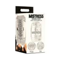 Mistress Double Shot Mini Masturbator Clear - Dual Pleasure