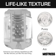 Mistress Double Shot Mini Masturbator Clear - Dual Pleasure