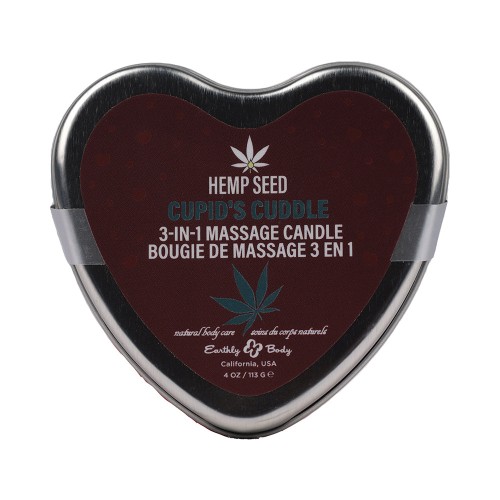 Earthly Body Hemp Seed Candle Cupid's Cuddle - 3-in-1 Massage Oil