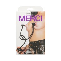 Merci Swell Auto Vibrating Nipple Sucker Cups Black - Ultimate Pleasure