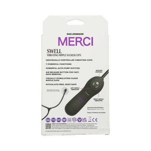 Merci Swell Auto Vibrating Nipple Sucker Cups Black - Ultimate Pleasure