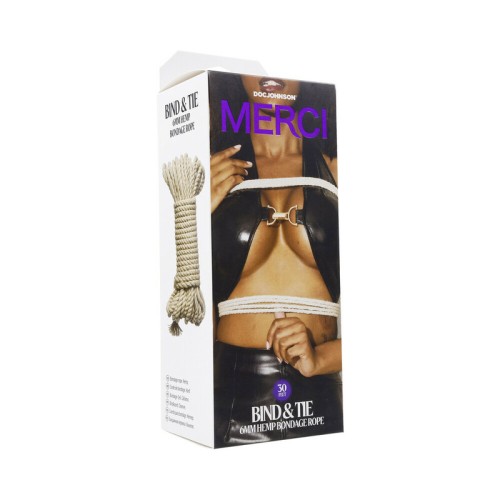 Merci Bind & Tie Hemp Bondage Rope 30 ft - Perfect for Restraint