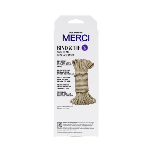 Merci Bind & Tie 6mm Hemp Bondage Rope 50 ft