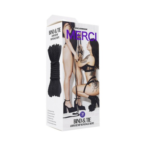 Merci Bind & Tie 6mm Hemp Bondage Rope 30 ft - Ultimate Restraint