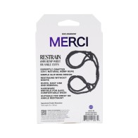 Merci Restrain 6mm Hemp Wrist or Ankle Cuffs Black