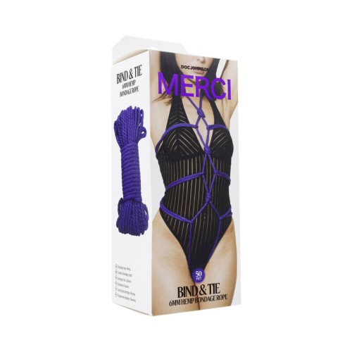 Merci Bind and Tie 6mm Hemp Bondage Rope Violet