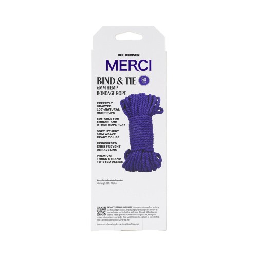 Merci Bind and Tie 6mm Hemp Bondage Rope Violet