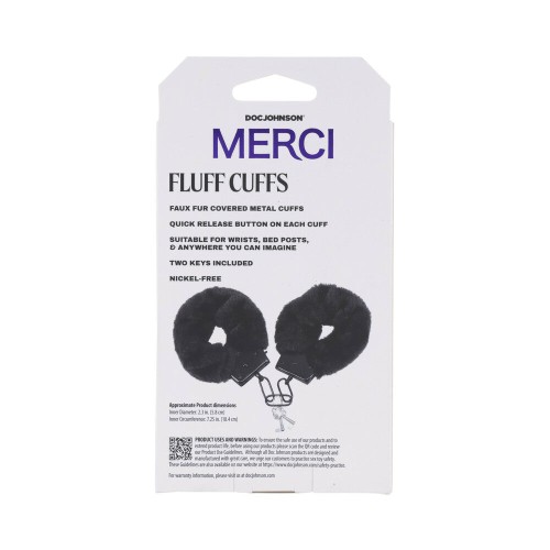 Merci Fluff Cuffs Black