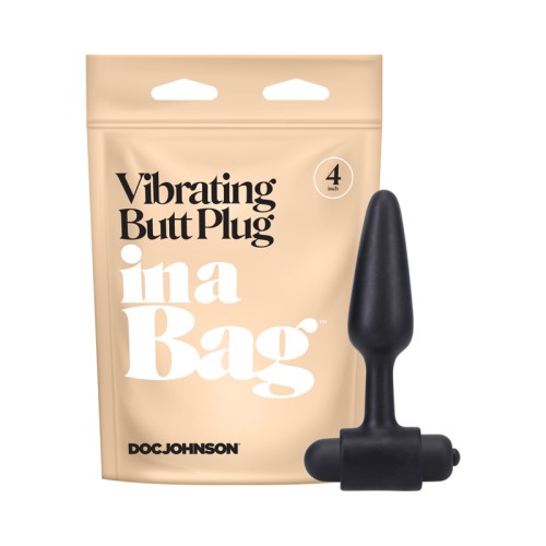 Plug Anal Vibrante en Bolsa de 4" Negro - Doc Johnson