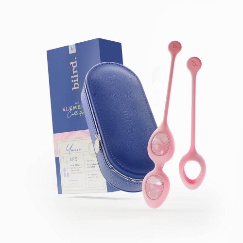 Biird Yonii Set de Huevos de Cuarzo Rosa