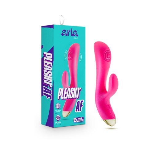 Aria Pleasin' AF Silicone Vibrating Rabbit Fuchsia