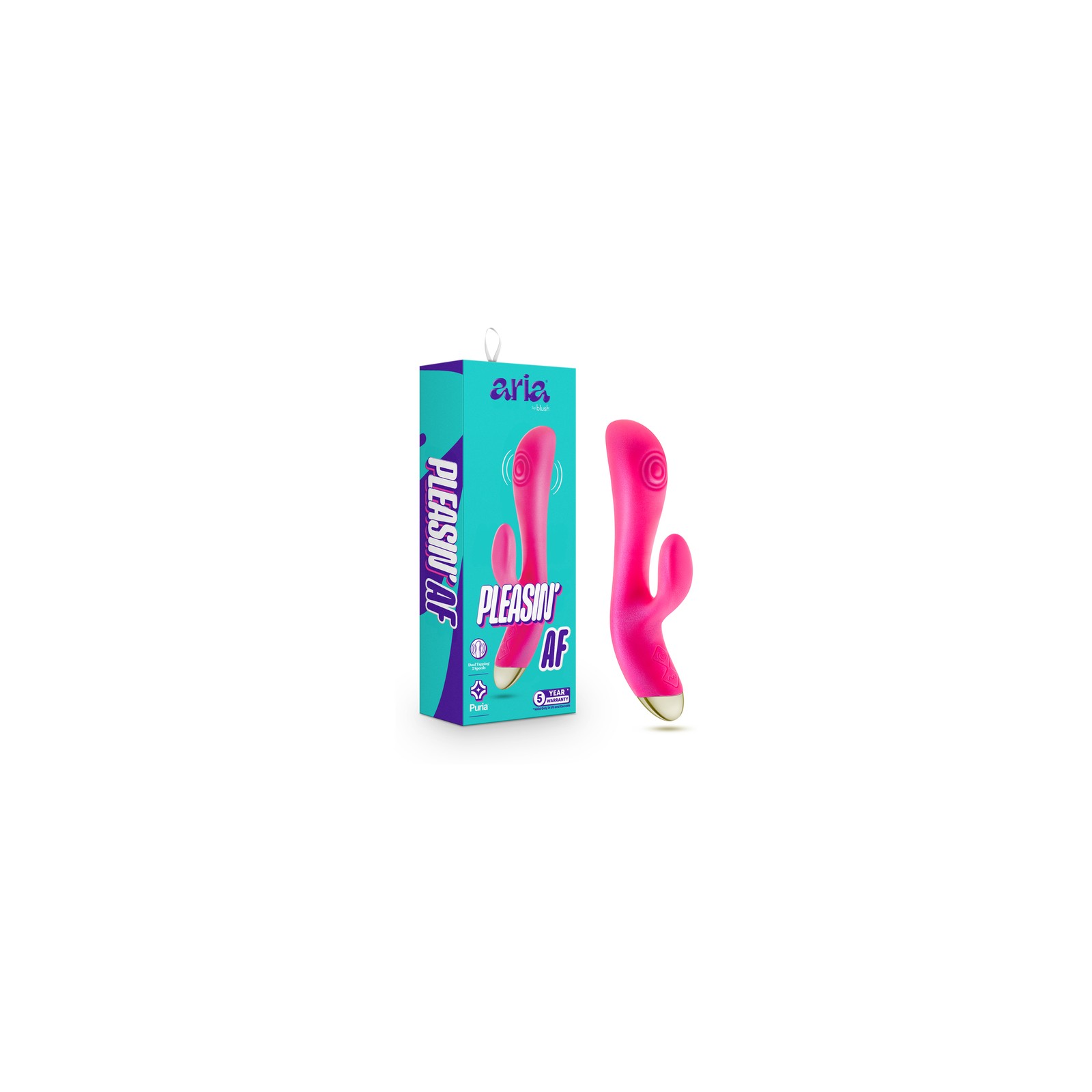 Aria Pleasin' AF Silicone Vibrating Rabbit Fuchsia