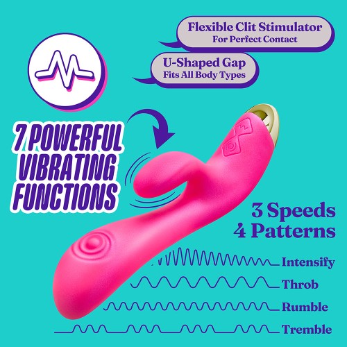 Aria Pleasin' AF Silicone Vibrating Rabbit Fuchsia