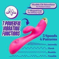 Aria Pleasin' AF Silicone Vibrating Rabbit Fuchsia