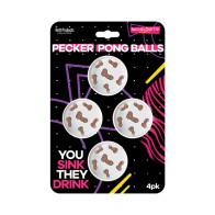 Pelotas de Beer Pong Pecker - 4-Pack