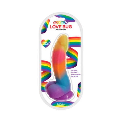 Rainbow Love Bug 7-Inch Silicone Dildo | Vibrant Silicone Dildo