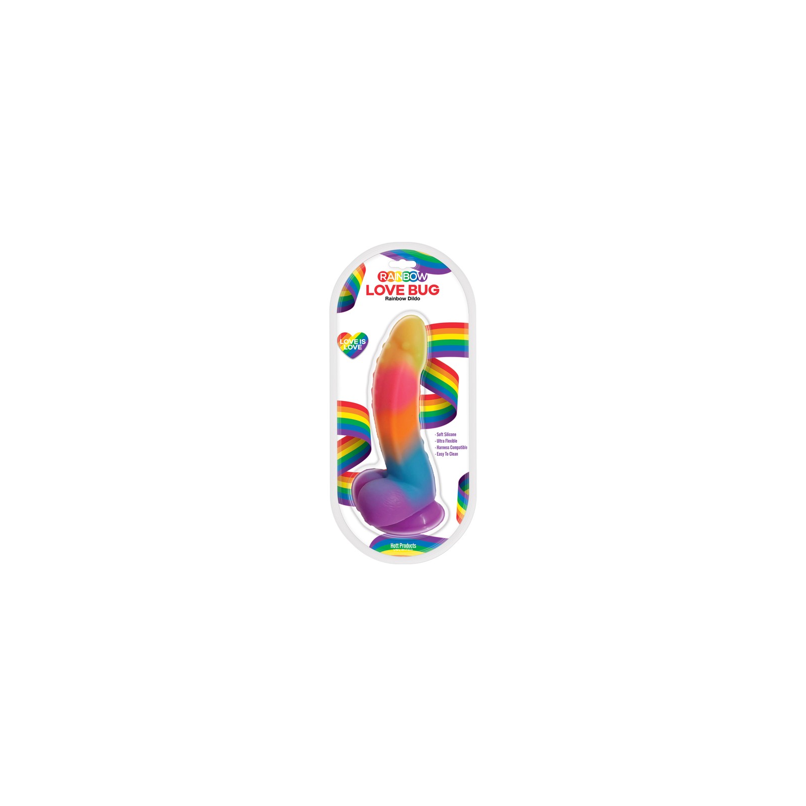 Dildo de Silicona Rainbow Love Bug 7 Pulgadas | Dildo de Silicona Vibrante