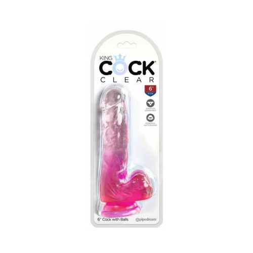 King Cock Clear 6in Dildo with Suction Cup