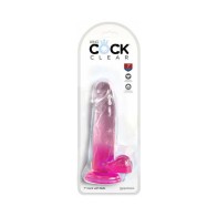 King Cock Clear 7 Inch Pink Dildo with Balls