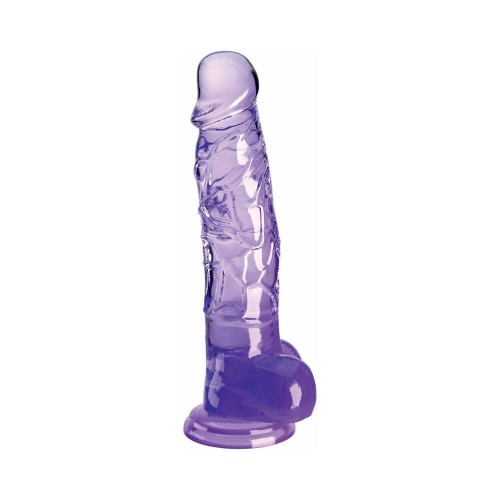 King Cock Clear Purple 8in Dildo with Balls