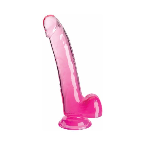 King Cock Clear 9in Pink Dildo with Balls