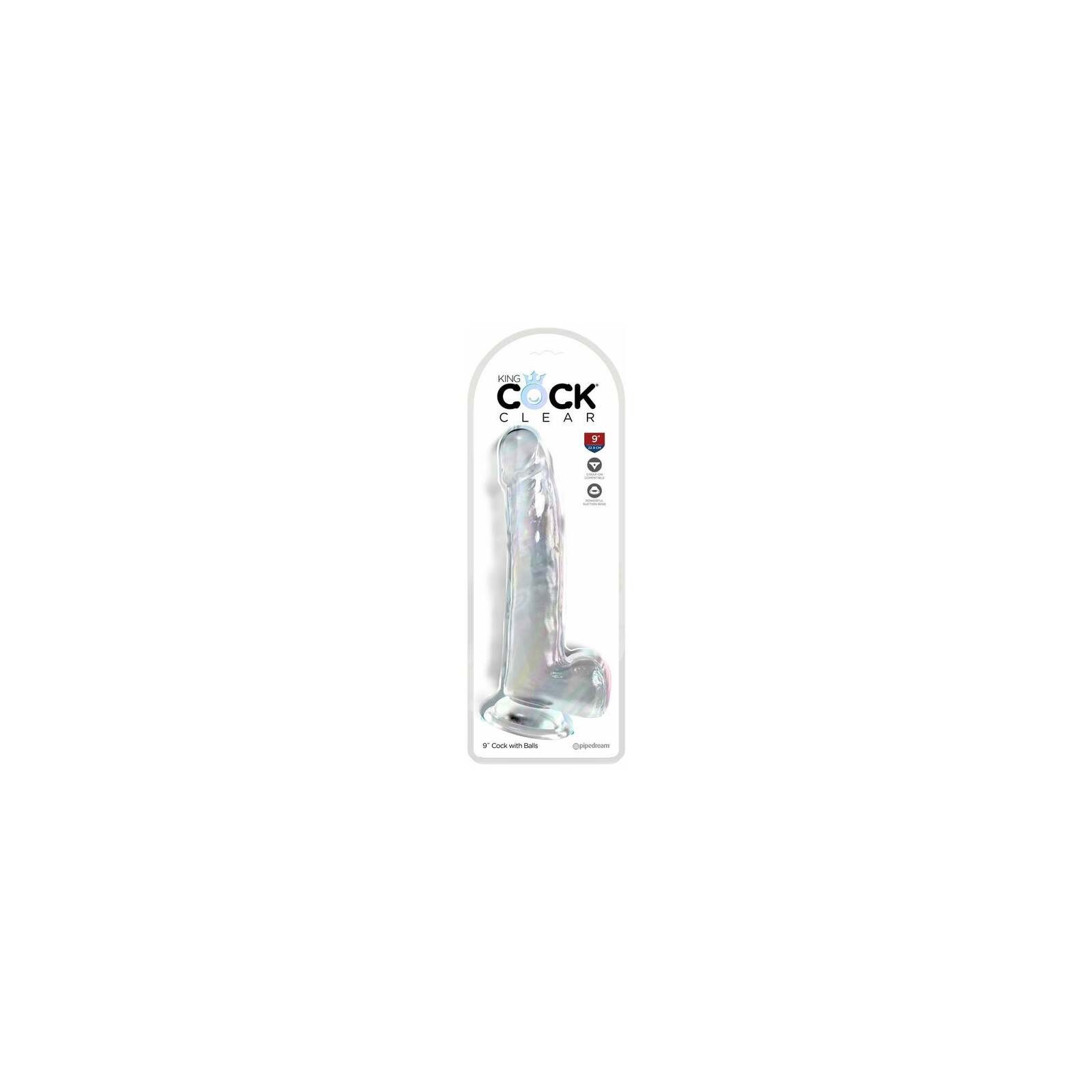 Dildo King Cock Clear de 9 Pulgadas con Bolas