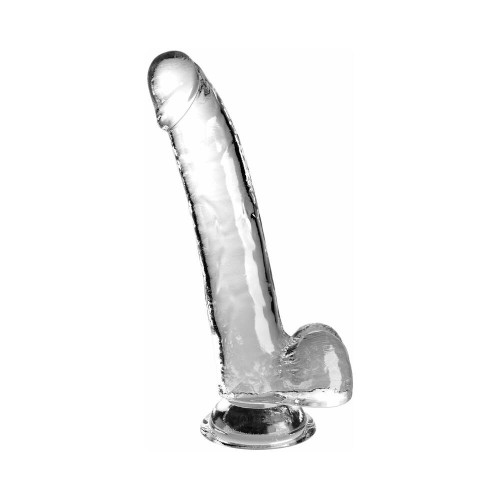 Dildo King Cock Clear de 9 Pulgadas con Bolas