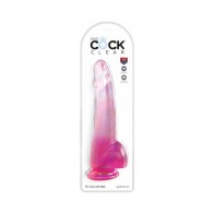 King Cock Traslúcido con Bolas Rosa 10in