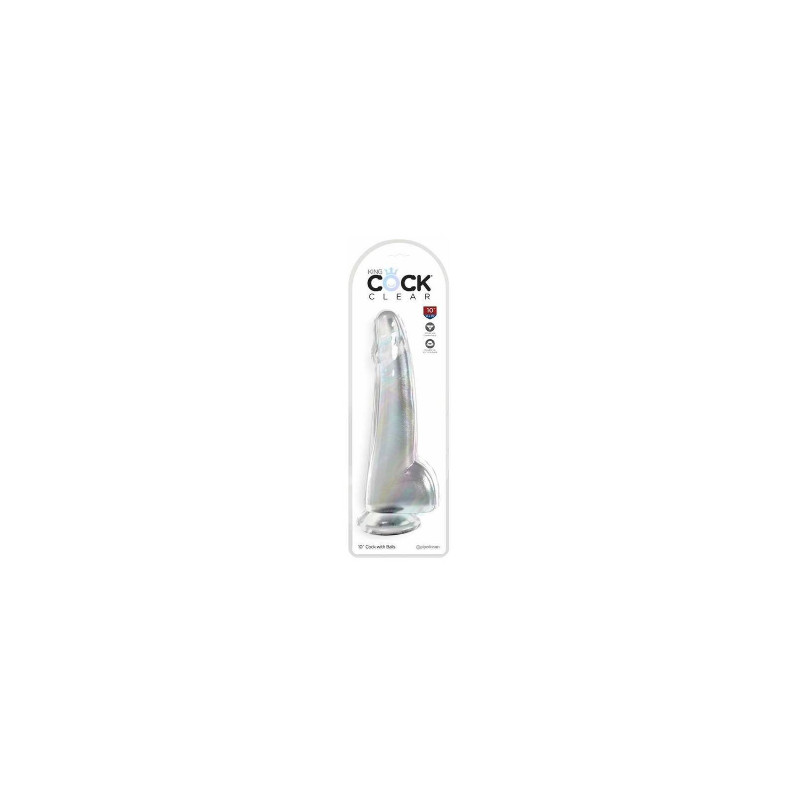 King Cock Clear Transparent Dildo with Balls