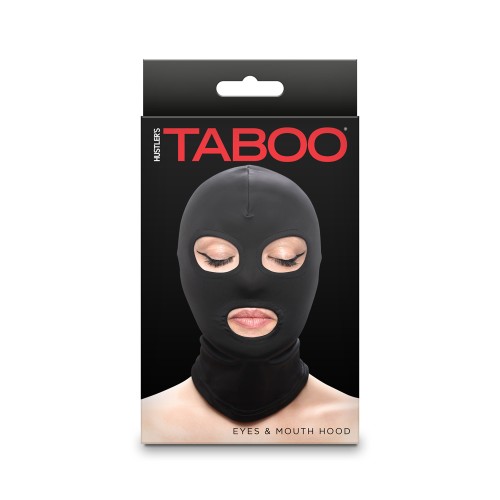 Hustler Taboo Eyes and Mouth Hood Black