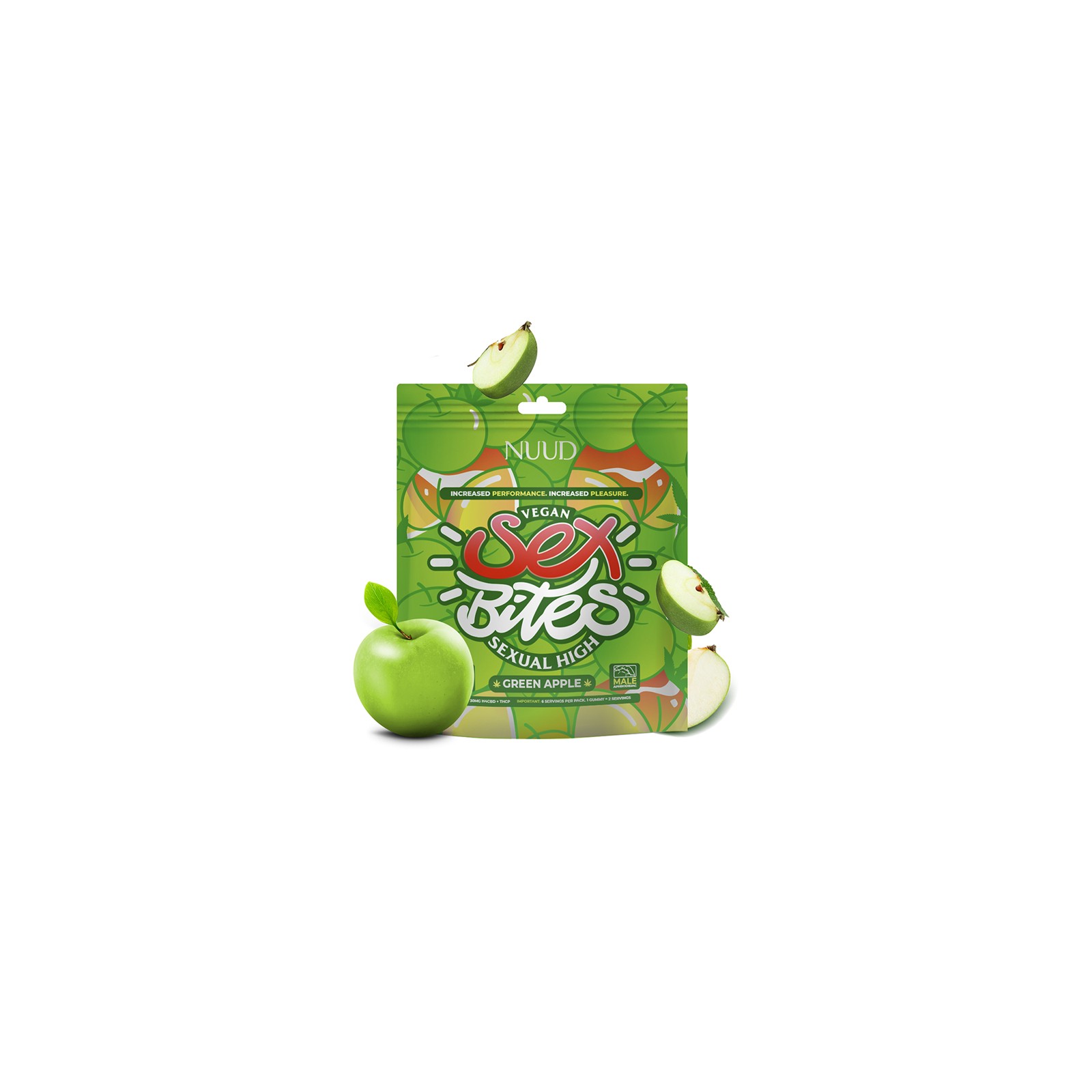 NUUD Sour Apple Aphrodisiac Gummies for Men