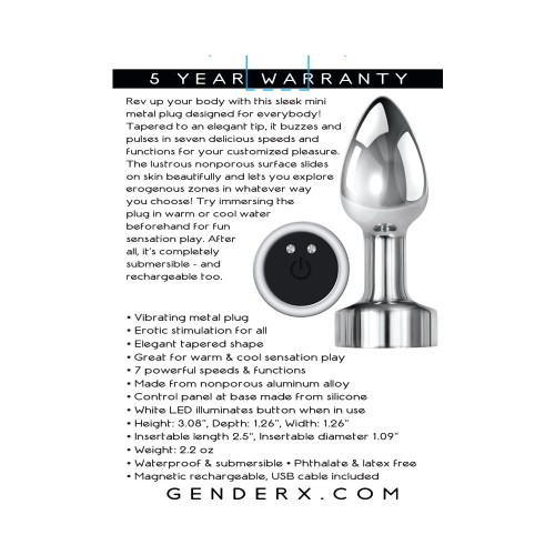 Gender X Rockin' Metal Plug Mini - Luxury & Customization