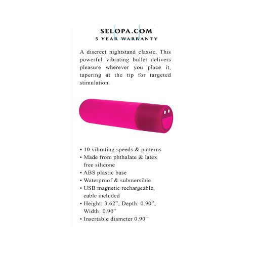 Selopa Tiny Temptation Pink Bullet Vibrator for Discreet Pleasure