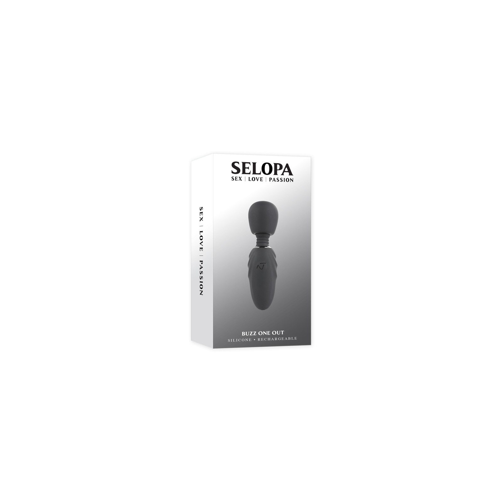 Selopa Buzz One Out Mini Wand Vibrator - Rechargeable Black