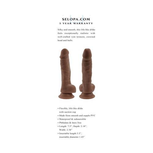 Dildo No Vibrante 6 in. Oscuro