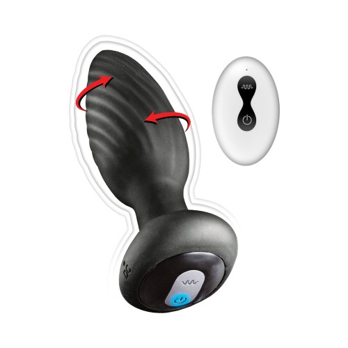 Ass-Sation Vibrating Rotating Anal Plug with Remote Control for Ultimate Sensation