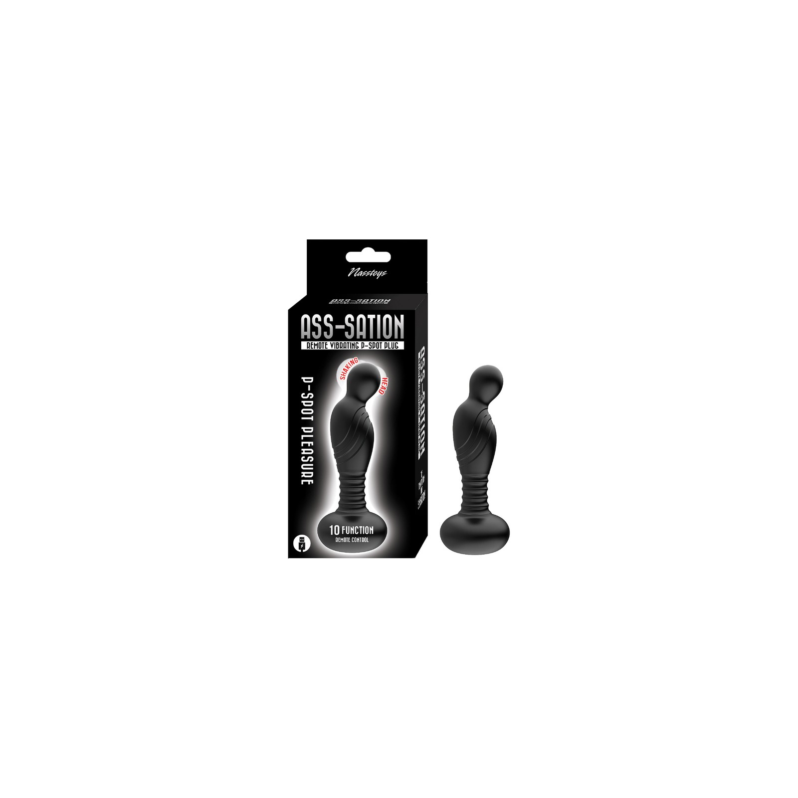 Ass-Sation Remote Vibrating P-Spot Plug Black