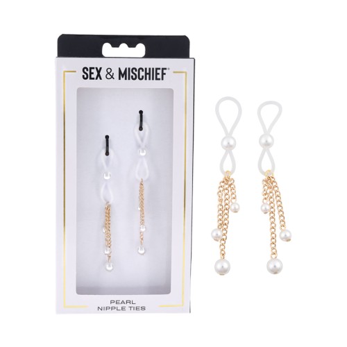 Sportsheets Pearl Nipple Ties - Seductive & Elegant Accessory