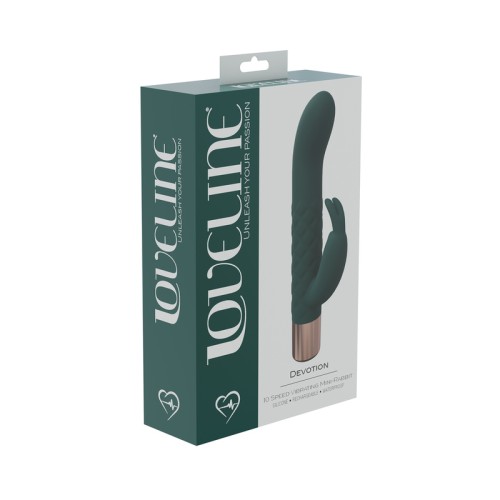 Vibrador Mini-Rabbit Devotion 10 Velocidades Silicona Recargable Impermeable Verde Bosque