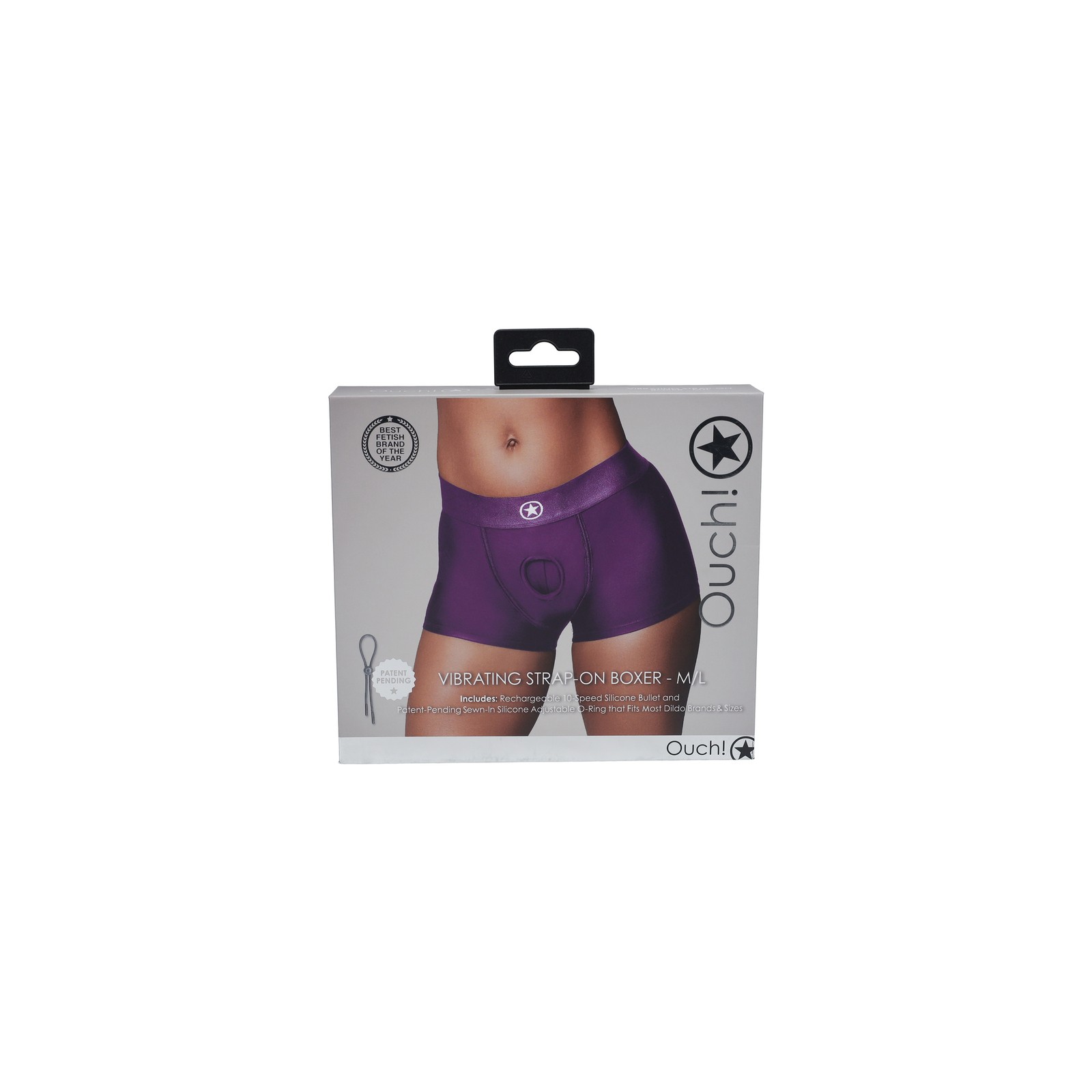 Ouch! Vibrating Strap-on Boxer Medium Large