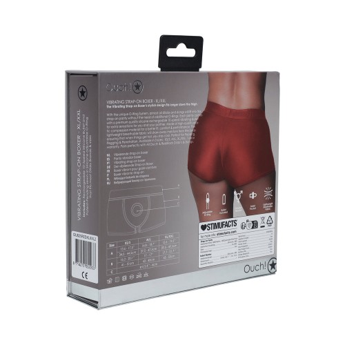 Ouch! Vibrating Strap-on Boxer Red XL/XXL