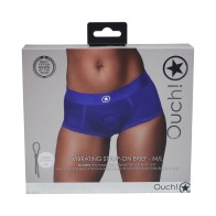 Ouch! Calzón Strap-on Vibrante Azul Real M/L