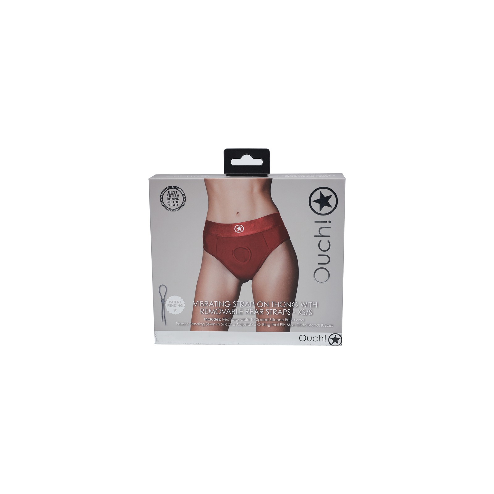 Ouch Vibrating Strap-on Thong Red XS/S