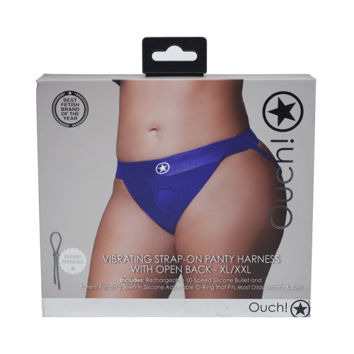 Ouch! Vibrating Strap-on Panty Harness Open Back