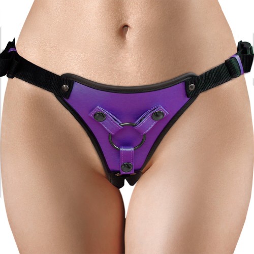 Ouch! Arnés Strap-On Metálico Morado