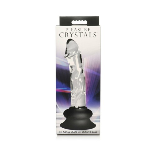 Pleasure Crystals Glass Dildo with Silicone Base